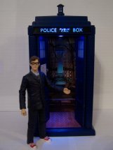 Flight Control Tardis and The Doctor in glasses and red Converse