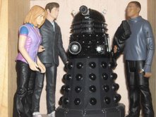 Rose, The Doctor, Dalek Sec and Mickey Smith