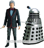 Third Doctor Jon Pertwee and Silver Dalek